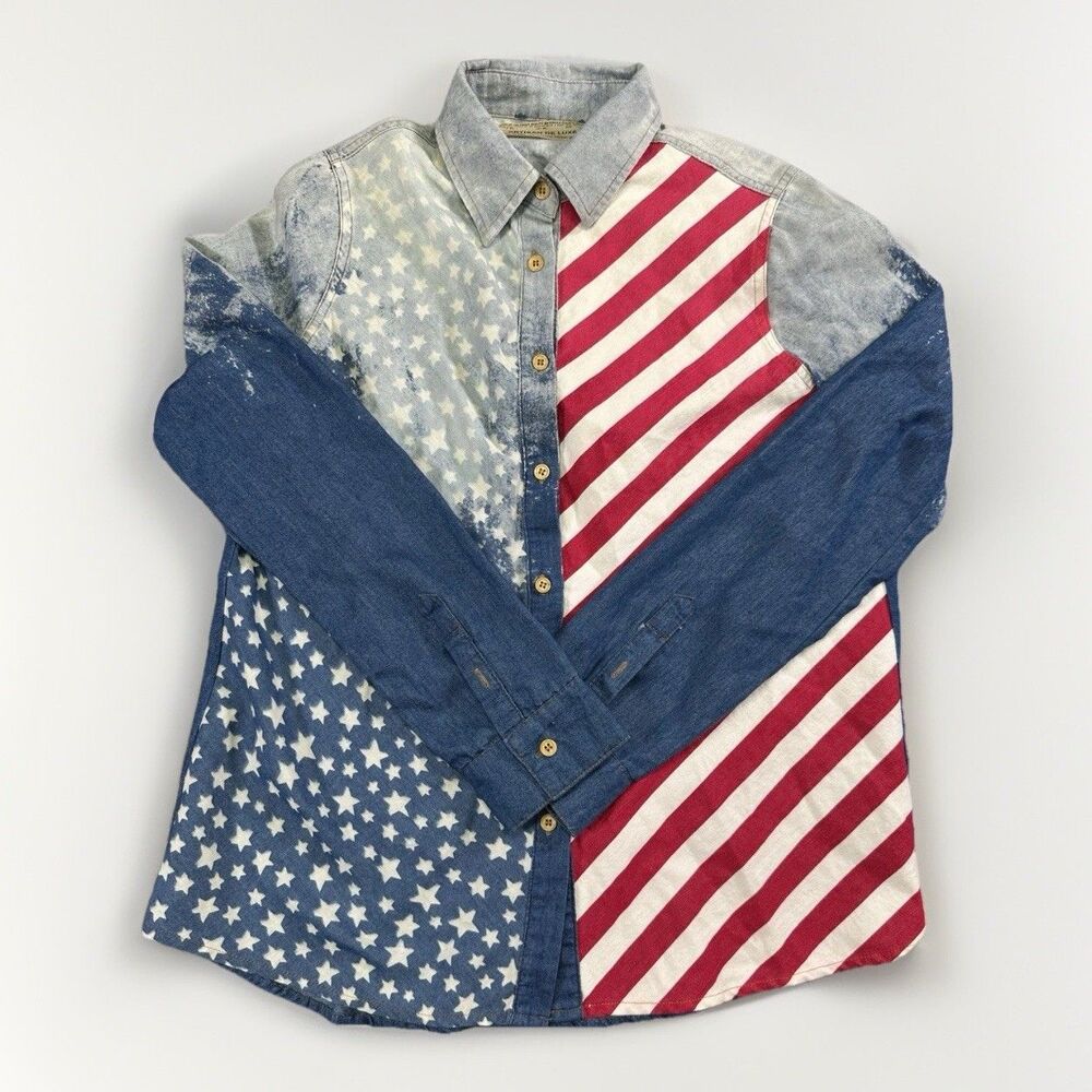 Patriotic Denim Button Down Shirt